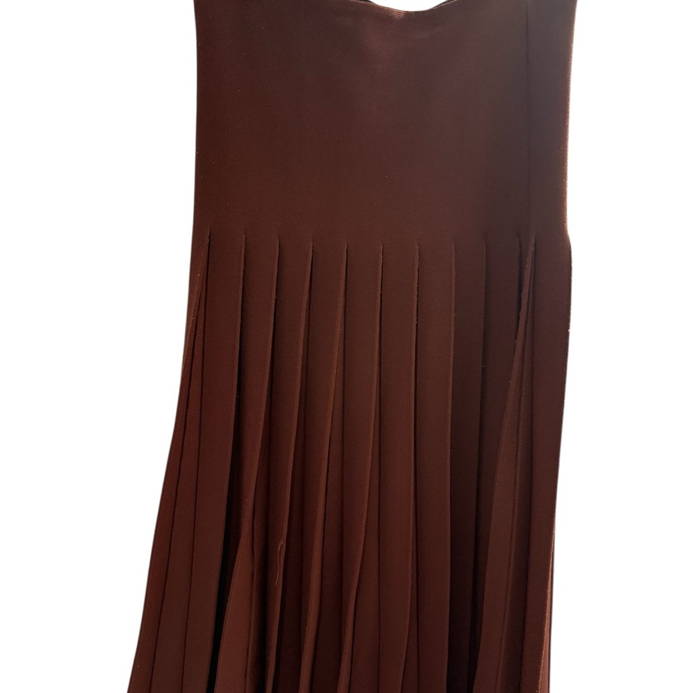 Elegant Chocolate Brown Midi Skirt